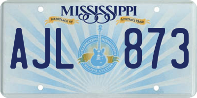 MS license plate AJL873