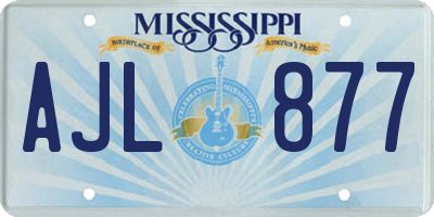 MS license plate AJL877