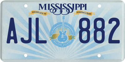 MS license plate AJL882