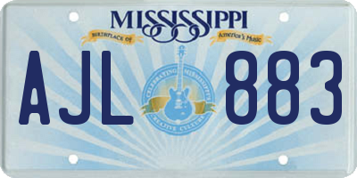 MS license plate AJL883