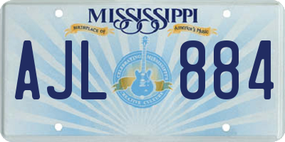 MS license plate AJL884