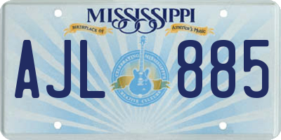 MS license plate AJL885