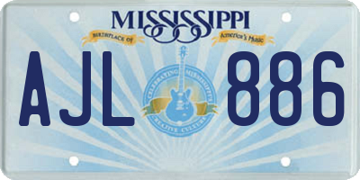 MS license plate AJL886