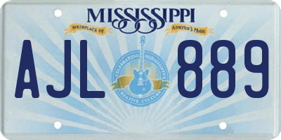 MS license plate AJL889