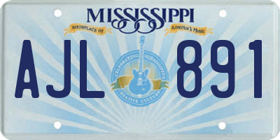 MS license plate AJL891