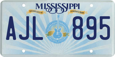 MS license plate AJL895