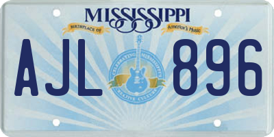 MS license plate AJL896