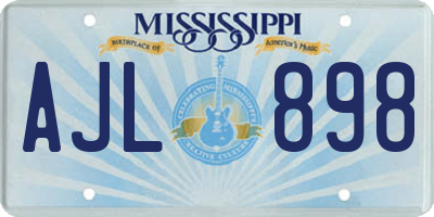 MS license plate AJL898