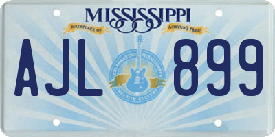 MS license plate AJL899