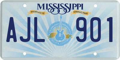 MS license plate AJL901
