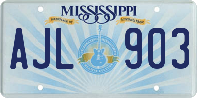 MS license plate AJL903