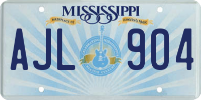 MS license plate AJL904