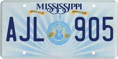 MS license plate AJL905