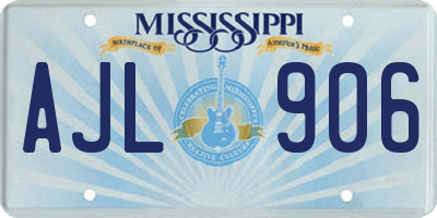 MS license plate AJL906