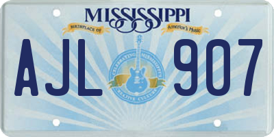 MS license plate AJL907