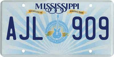 MS license plate AJL909
