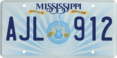 MS license plate AJL912
