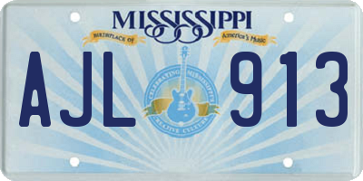 MS license plate AJL913