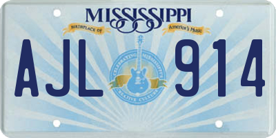 MS license plate AJL914