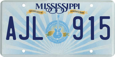 MS license plate AJL915