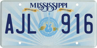 MS license plate AJL916