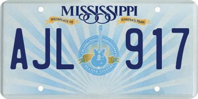 MS license plate AJL917