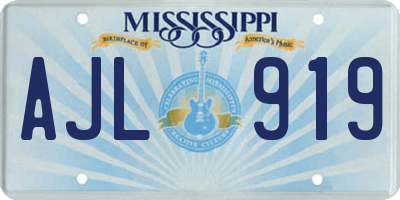 MS license plate AJL919