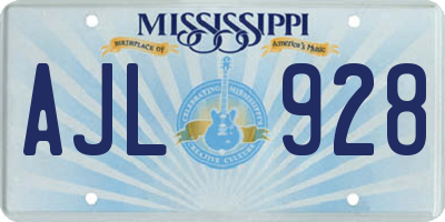 MS license plate AJL928