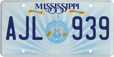 MS license plate AJL939