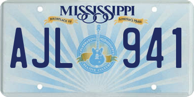 MS license plate AJL941