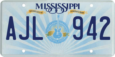 MS license plate AJL942