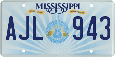 MS license plate AJL943