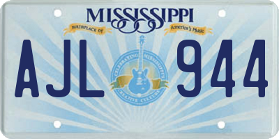 MS license plate AJL944