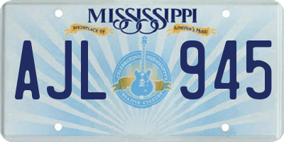 MS license plate AJL945