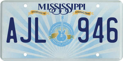 MS license plate AJL946