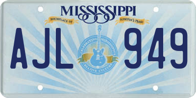MS license plate AJL949