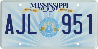 MS license plate AJL951