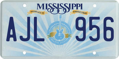 MS license plate AJL956