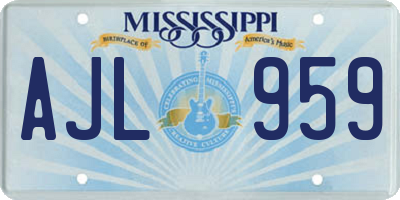 MS license plate AJL959