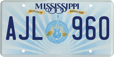 MS license plate AJL960