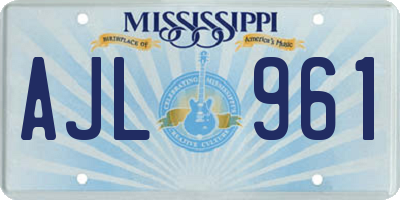 MS license plate AJL961