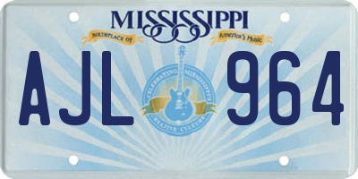 MS license plate AJL964