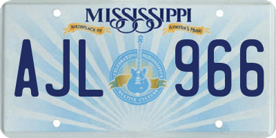 MS license plate AJL966