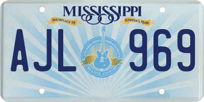 MS license plate AJL969