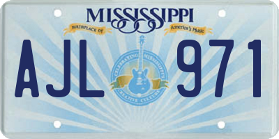 MS license plate AJL971