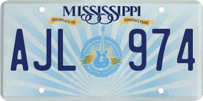 MS license plate AJL974