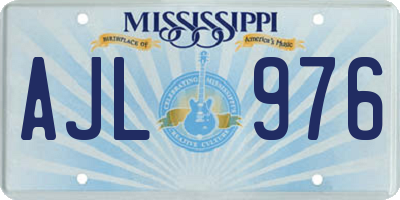 MS license plate AJL976