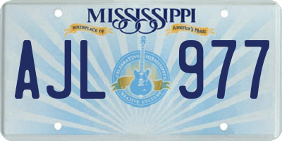 MS license plate AJL977
