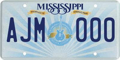 MS license plate AJM000