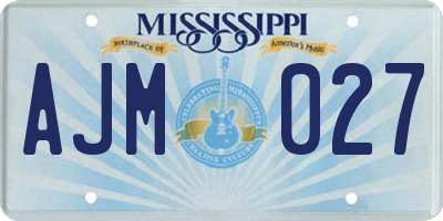 MS license plate AJM027